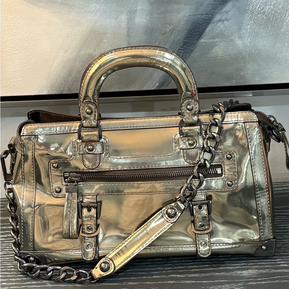 Rafe New York Metallic Silver Women's Handbag with Dust bag